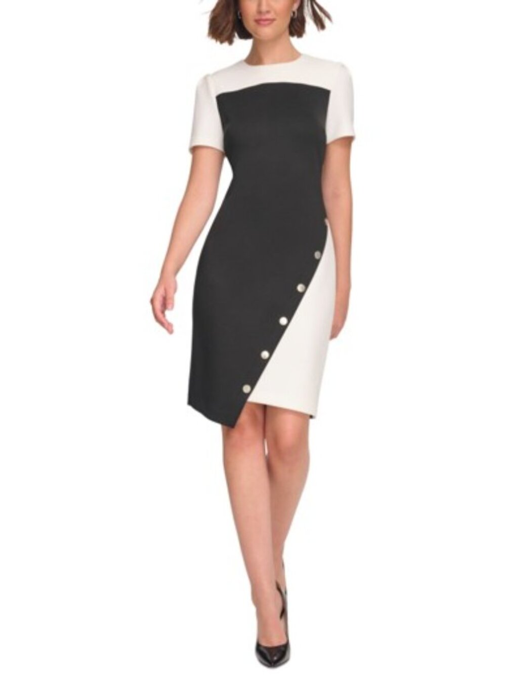 Tommy Hilfiger_Color-Blocked Asymmetric Scuba Dress_ Size 8 _ NWT